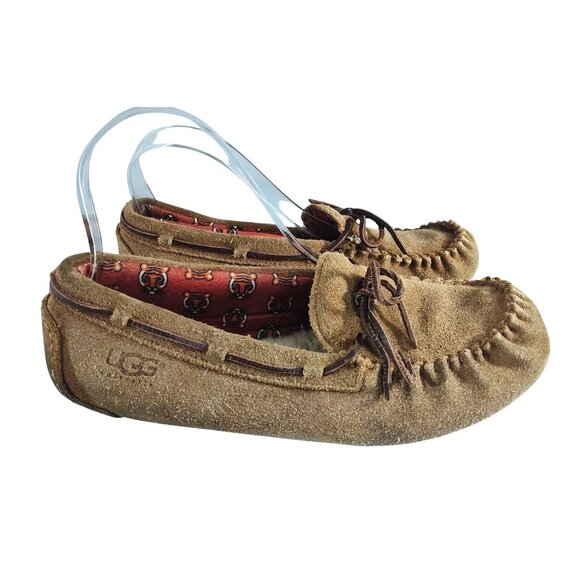 Ugg Kids Size 6 Ryder Jungle Suede Moccasin Slipper Shoes-Lined With Tigers - Picture 4 of 11